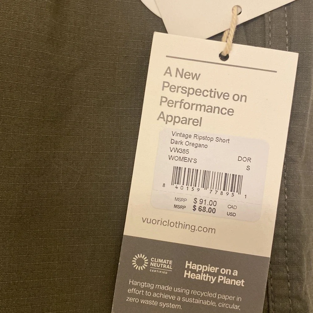 Women’s Vuori vintage, ripstop, short dark, oregano, size small - Picture 8 of 8